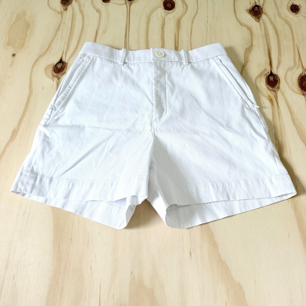 Spanx Shorts Women's Medium Stretch Twill White High Rise Shaping Pull On Pocket